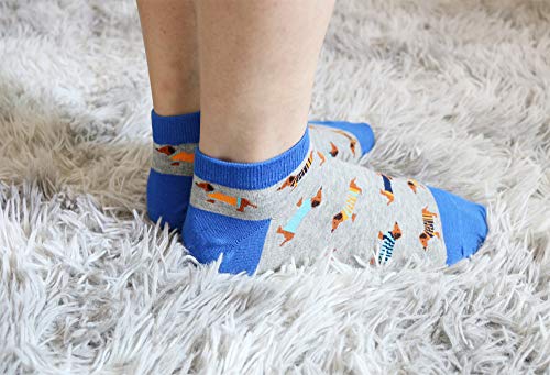 Image of Women's Haute Dachshund Dog Socks Casual Crew Socks Animal Cute Socks Gifts for Women