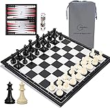 Magnetic Chess Set for Kids and Adults, 13 inch 3 in 1 Chess Checkers Backgammon Travel Portable...