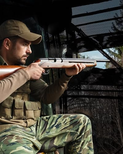 Hunting Blind, Pop Up Ground Blinds with 270° See Through Windows and Silent Magnetic Door, Lightweight for Outdoor Hunting