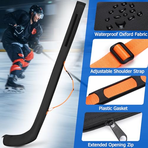 TOBWOLF Hockey Stick Bag, 600D Wear-resistant Oxford Ice Hockey Stick Bag for Flying - Fits Up to 2 Senior Sticks of Various Sizes, Adjustable Shoulder Strap for Easy Transport to Rink - Thumbnail 4