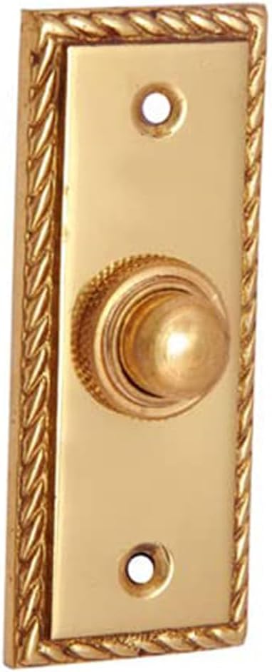 Shristy Hardware"Anim" Brass Georgian Bell Push Or Push Button – (Pack of 1 Polished Lacquered Finish)