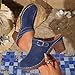 ZSpzx Women Heeled Sandals Platforms Leather Round Toe Mules Clogs Summer Dressy Buckle Straps Slippers Chunky High Heels Non Slip Trendy Solid Color Breathable Walking Vacation Shoes (Blue, 9.5)