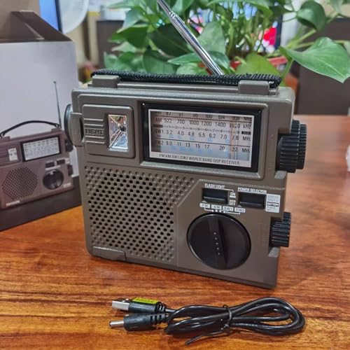 Radio awaryjne z korbą ręczną z latarką, przenośne radio FM/MW/SW1/SW2 Dab do spotkań rodzinnych i podróży na świeżym powietrzu