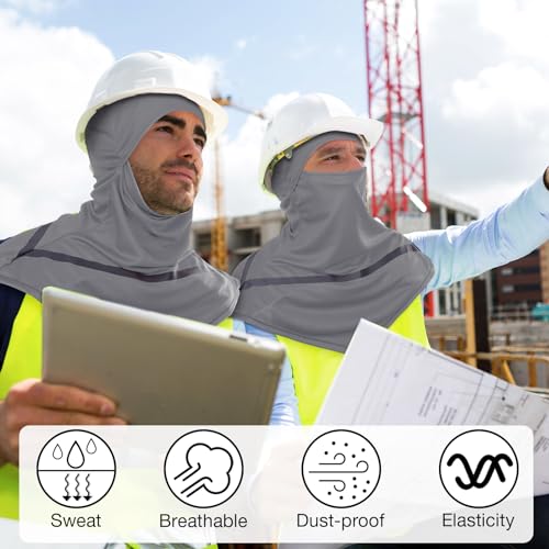 Image of Seematn 4 Pcs Balaclava Sun Men Face Mask UV Protection with Reflective Strip for Construction Work Neck Covers Summer