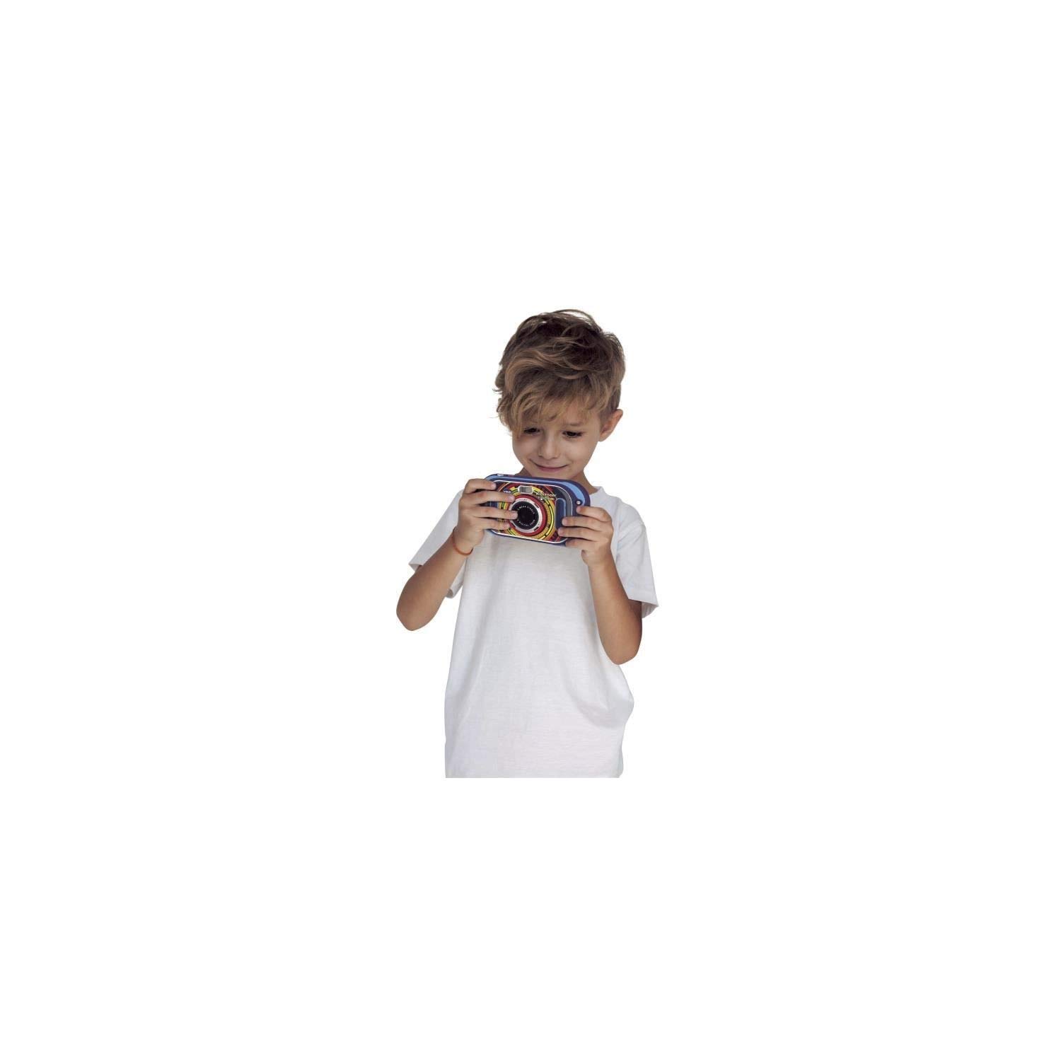 VTech - KidiZoom Touch 5.0 Bleu, Appareil Photo Numérique Enfant 10 en 1, Photo, Selfie, Vidéo, Écran Tactile Couleur, Casque Audio, Cadeau Enfant et Ado de 4 Ans à 13 Ans - Contenu en Français