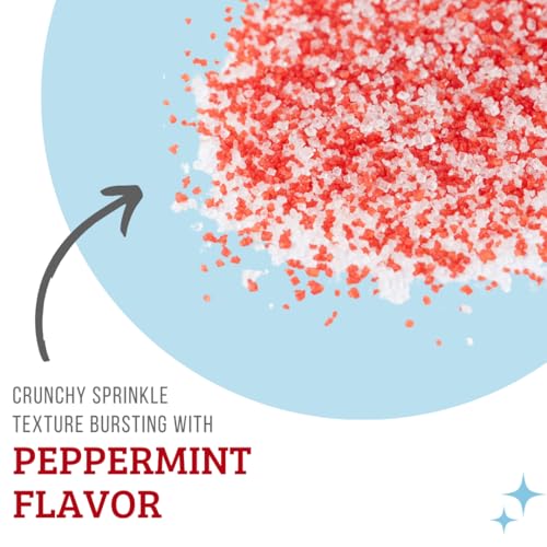 Sweets Indeed Peppermint Sugar Topping – 5.11 oz Holiday Candy Cane Finish | Festive Peppermint Sugar for Cakes, Cookies, Hot Cocoa & Christmas Desserts