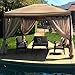 Abba Patio 10 x 10 Feet Gazebo Soft Top Fully Enclosed Garden Canopy with Mosquito Netting, Brown