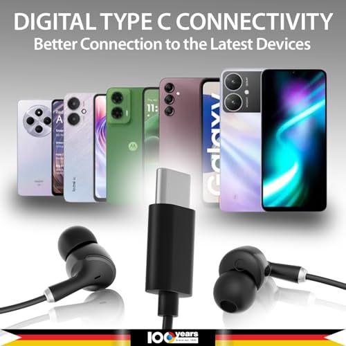Image of Blaupunkt EM01 Type-C Edition Wired Earphones (2026) with Mic, 14.3mm Hi-Fi Drivers, Noise Isolation, 45 Ergonomic Fit, Durable 5-Core Copper Cable, in-Ear Headset