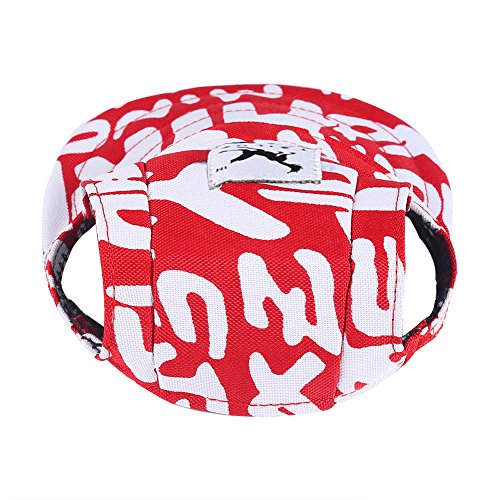 Cade Oxford Baseball Cap/Dogs Hat/Visor Cap with Ear Holes for Small Dogs (Red White Letters)