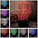 Marvel Action Figures Avengers Iron Man Night Light 3D Optical Illusion Desk Lamp 3D LED RGB 7 Color Change Kids Christmas Gift Solution for Nightmares(Iron Man Head)