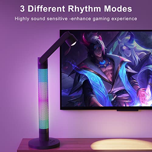 Hjfudfu Smart Table Lamp,Sunset Light And Ambient Light With Million Rgb Color,Adjustable By Rotation,Music Sync,Voice&Remote&App Control,Work With Alexa&Google Assistant,In Desk And Living Room #TOP4