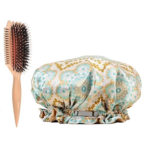 Bounce Curl Slay and Stay Bundle, Reversible Satin Hair Bonnet & Peach Volume EdgeLift Brush image 3