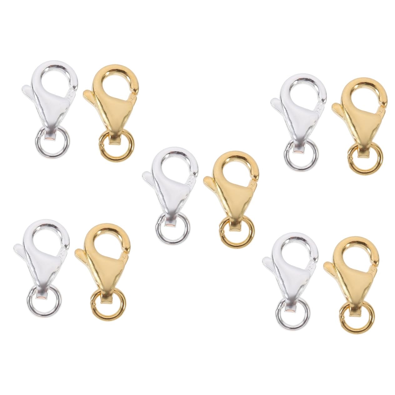 TEHAUX 10juegos Conectores De Pulsera y Collar De Inoxidable Accesorios De Joyería Mano Clips De Langosta Para