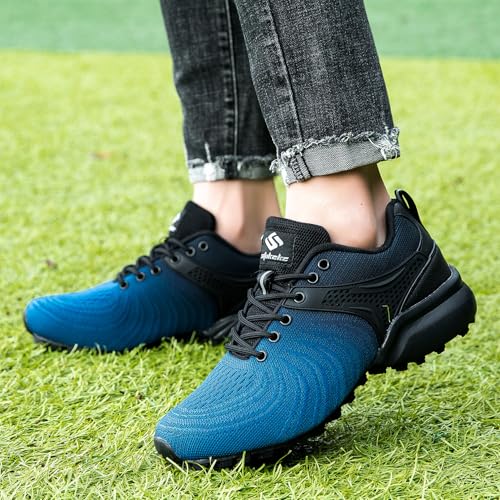 Image of Men's Trail Running Shoes Lightweight Breathable Walking Hiking Sneakers Outdoor Athletic Tennis Cross Training Shoes