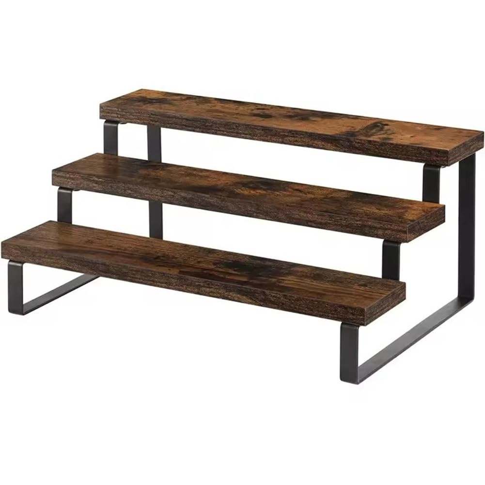 Aundhegrtt Spice Rack Organizer Shelf 3 Tier Wooden Display Riser Cupcake Stand Perfume Makeup Kitchen Countertop