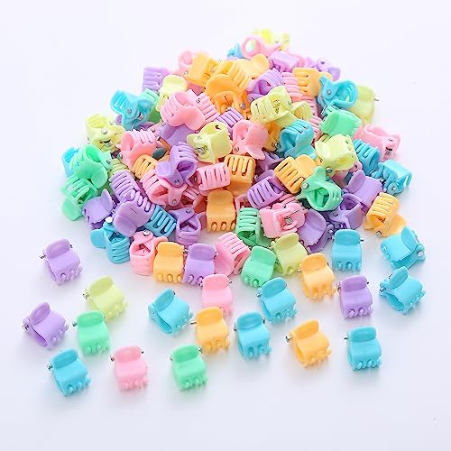 Pack of 50 Mini Hair Claw Clips, Cute Hair Clips, Small, Non-Slip Hair Grippers, Colourful Hair Styling Accessories