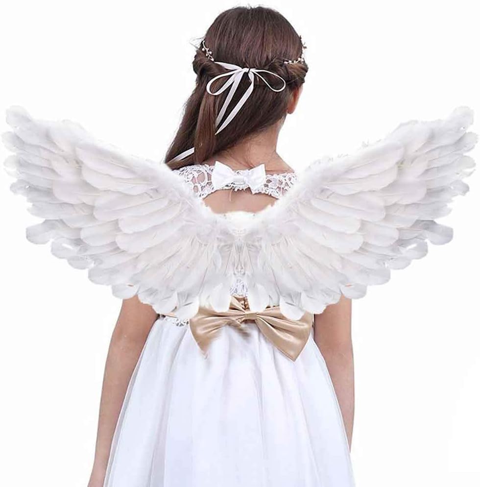 Angel Costume Wings Kids Angel Feather Wings White Children's Adult Halloween Unique Christmas