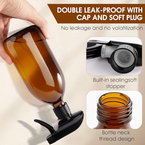 Otauoaea 2 Stück 500ml Sprühflasche Glas, Glas Pflanzensprühflasche Nachfüllbare leere Sprühflasche mit justierbarer Düse für Spritz Spray Bottle Sprühflaschen für Reinigung, ätherische Öle,Haarpflege