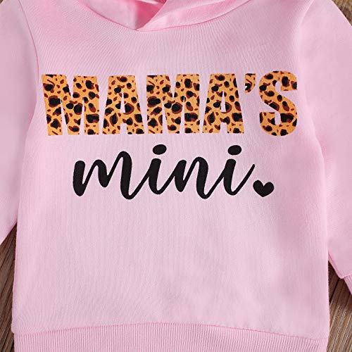 Infant Toddler Baby Girls Hoodies Outfits Mama's Mini Letter Sweatshirts Casual Hooded Shirts Pullover Sweater Top (Pink (Mama's Mini), 12-18 Months) #TOP3