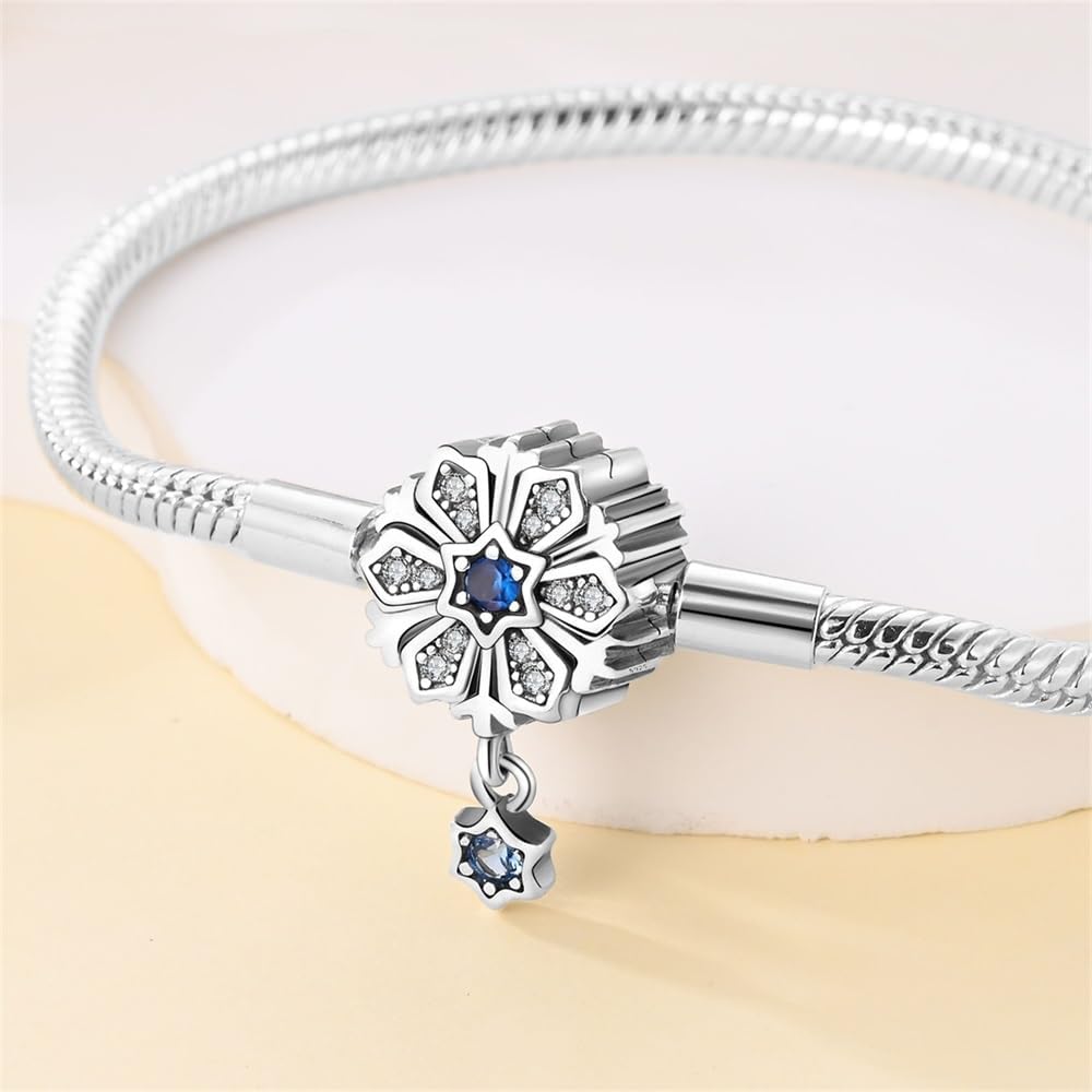 S925 Sterling Silver Snake Chain Charm Bracelet Butterfly Sunflower with 5A Cubic Zirconia Gifts for Women - Image 2
