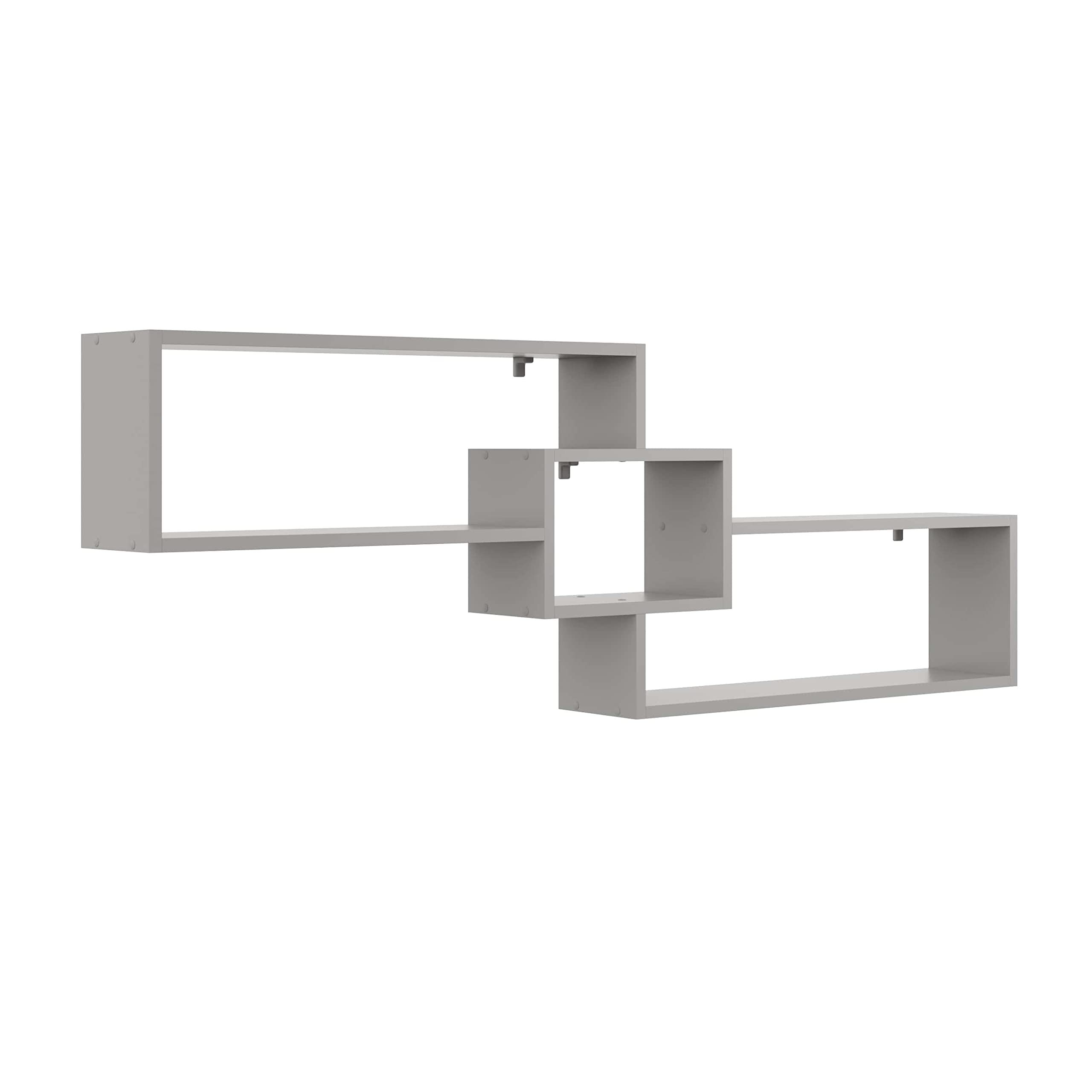 Étagère Murale 3 Niveaux Design Scandinave - 78x71x18 Cm, Noyer, Pour Salon, Cuisine, Bureau Ou Salle De Bain