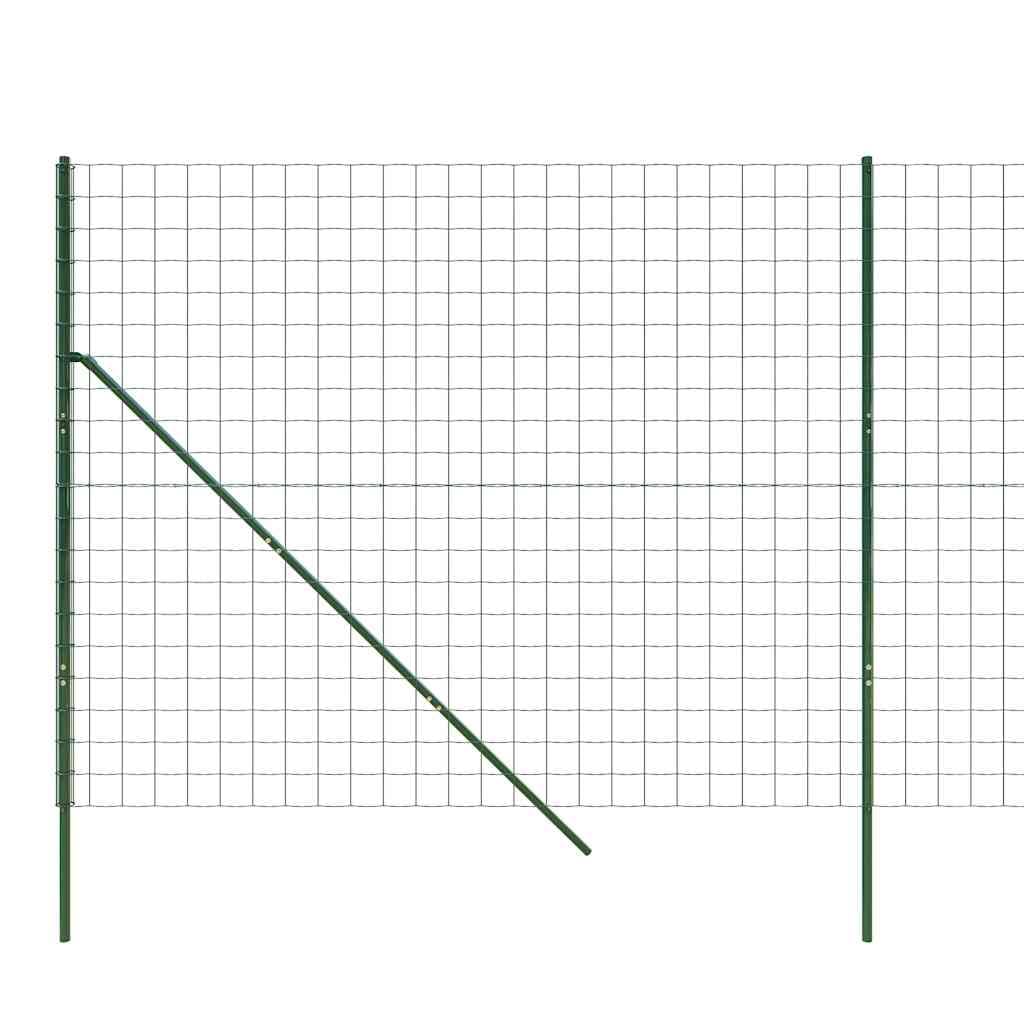 Valla de malla de alambre galvanizado, color verde, 0,8 x 10 m, de acero para la delimitación segura de parcelas y recintos para animales