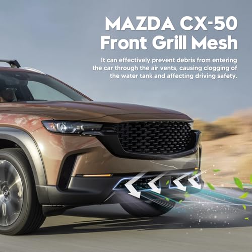 Image of Sunsdrew CX50 Front Grill Mesh Inserts for 2023-2025 Mazda CX-50,Front Grille Cover Guard ABS Trim for Mazda CX-50 Car Exterior Accessories Replacement