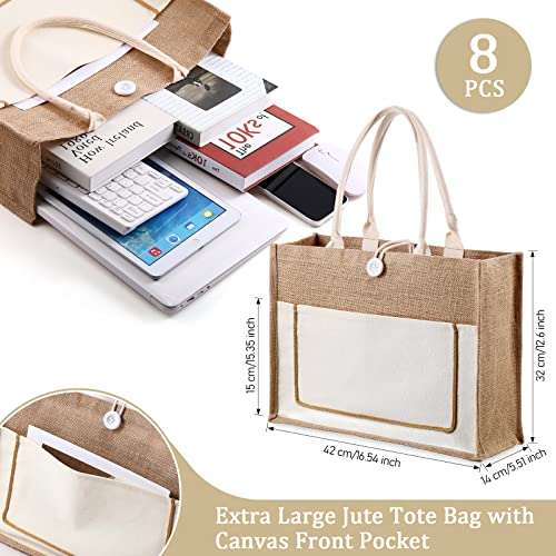 Reginary-8-Pcs-Burlap-Tote-Bags-Bulk-Large-Jute-Tote-Bags-with-Handles-Reusable-Canvas-Gift-Bags-for-Wedding-Travel
