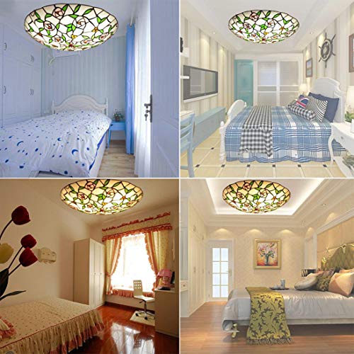 Plafonnier rétro E27 dimmable rond de 40 cm pour éclairage de chambre - 6