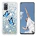 Produktbild Miagon Flüssig Hülle für Oppo A52/A72/A92,Glitzer Treibsand Handyhülle Glitter Quicksand Schutzhülle Bumper Case Cover,Blau Schmetterling