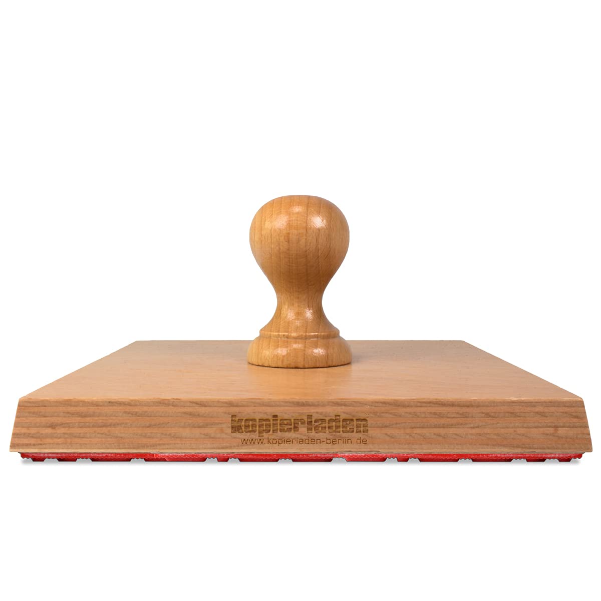 Timbro grande in legno 16 x 16 cm con testo e logo personalizzabili – Timbro fai da te con i tuoi motivi – opzionale con tampone per timbri