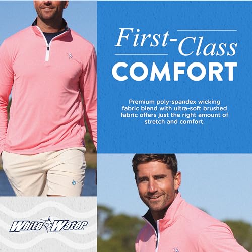 Model wearing White Water Montauk Performance 1/4 Zip Pullover