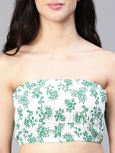 Image of oxolloxo Women Floral Print Bustier Crop Top
