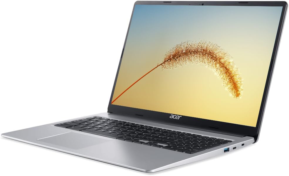 Image of Acer 15 inch IPS Anti-Glare Narrow Bezel Screen Chromebook, Intel Celeron N Processor Up to 2.76GHz, 4GB Memory, 64GB Storage, Numeric Keypad, Webcam, Bluetooth, Chrome OS, Pastel Silver (Renewed)