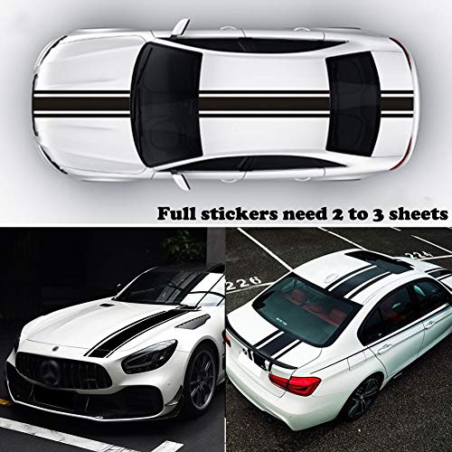 Leasinder 49"X 8.7" Car Hood Stripe Sticker Auto Racing Stripes Body Side Decal Hood Stripe Decal Vinyl Stripe Sticker Decoration For Car Vehicles (A Purple) #TOP4