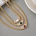 Mllepjdh Minimalist Elegant Zircon Accent Pendant Necklace Stainless Steel Chain Jewelry for Women Daily