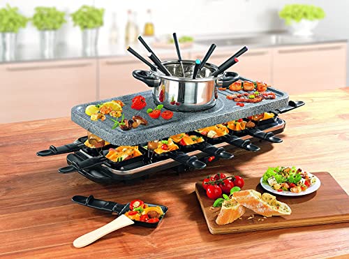 Gourmet Maxx elektr. Raclette Fondue Set Grillplatte Grill Tischgrill aus TV – Bild 3