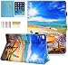 Produktbild Dteck iPad 9.7 Hülle 6th 5th Gen, iPad Air 2 1 Hülle, PU Leder Slim Auto Sleep Wake Folding Stand Shockproof Pencil Holder Protective TPU Back Cover for Apple iPad 9.7 2018/2017, iPad Air 1 2, Beach