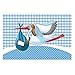 Folat 09076 Drapeau de Fenêtre Naissance Garçon Cigogne 60x90cm, Polyester, Bleu, Costumes