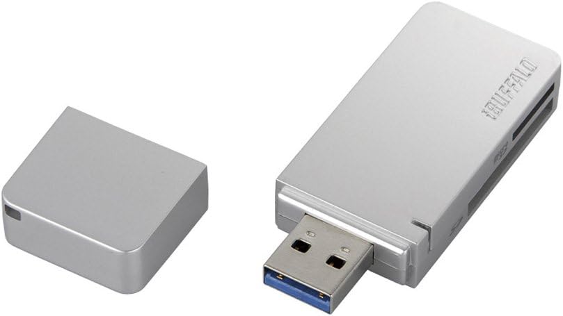 Buffalo BSCR26TU3SV High Speed Card Reader/Lighter, USB 3.0 & Turbo PC EX Compatible Model, Silver
