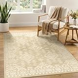 DEFYNEE Beige Teppich Wohnzimmer 90x150cm, rutschfest, Modern Abstrakter Kurzflor Waschbar Teppich für Wohnzimmer Schlafzimmer Esszimmer und Büro