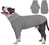 ROZKITCH Dog Sweaters for Medium Large Dogs Girl Boy, Striped Sweatshirts for Pet Fall Winter Spring American Staffordshire Terrier, Siberian Husky, Vizsla, Corgi Blackwhite L