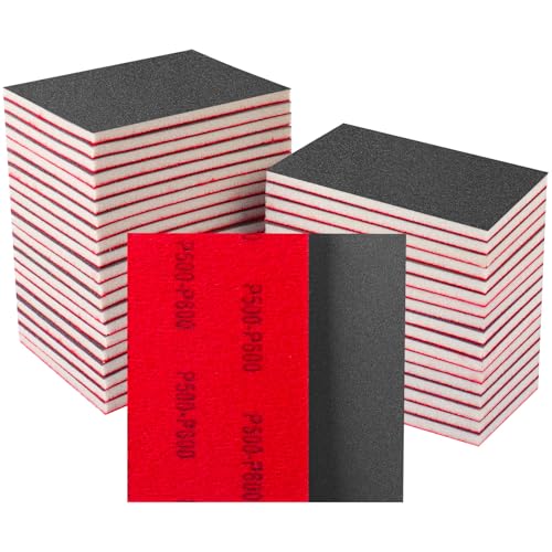 Shineboc éponges Abrasives,20 Pièces Grain 600 Papier abrasif utilisable à Sec et à l'eau Adapté Au Bois, à L'Artisanat, Aux Cloisons SèChes, Au MéTal, à La RéParation De Carrosserie