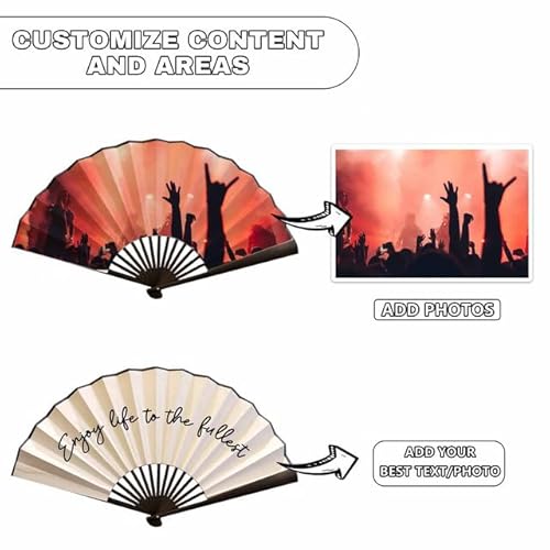 Aiflm AMUS-SZ-BLACK 10-1 Personalized Folding Fan Custom Photo Hand Held Fans thumb #1