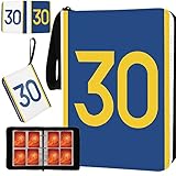 Classeur de cartes de basket-ball avec pochettes, 400 poches, 30 porte-cartes de basket-ball pour cartes à collectionner, organiseur de classeur à 3 anneaux pour enfants, garçons, cadeau (bleu)