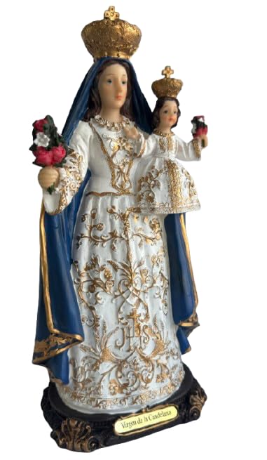 Figura decorativa Virgen de la Candelaria 12.5 pulgadas resina miniatura 3