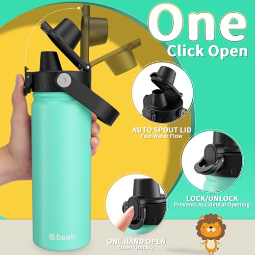 Image of baab 18oz Kids Insulated Water Bottle 18 /8 Stainless Steel Kids Cup 1 Pack