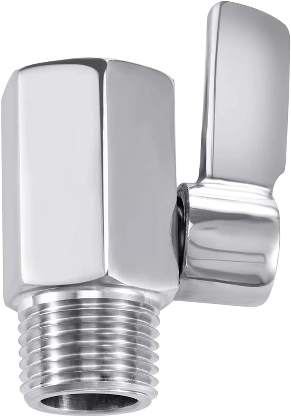 Shower Hose Shut Off Valve, Stainless Steel Mini Ball NPT Thread 1/2Inch Male X Female Flow Restrictor