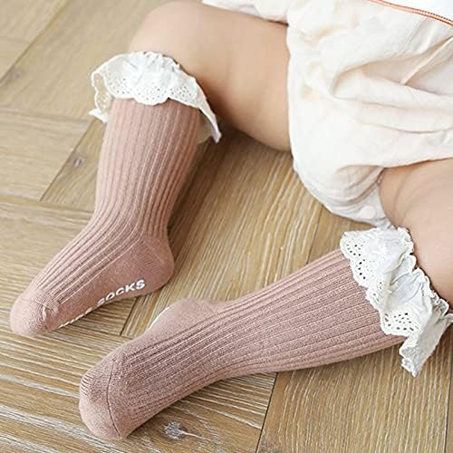 大人气大セール現品JJZXD キッズ幼児女の子ニーハイハイロングソフトコットンレース子供ソックス (Color : A, Size : Small) 子供用 ファスナーブーツ