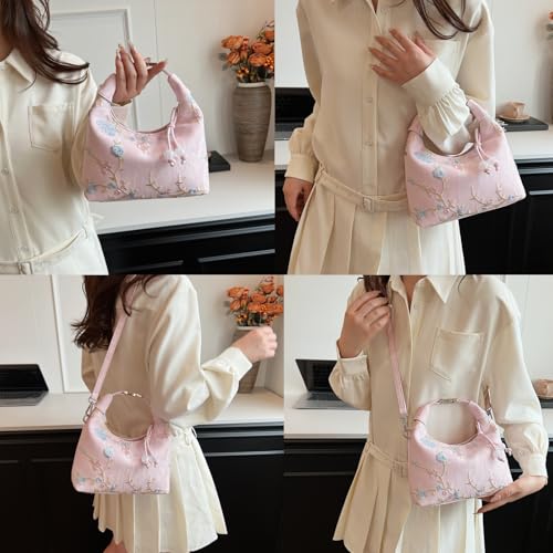 Image of Crescent Crossbody Shoulder Bag, Tote Handbag for Women, Sling Hobo Purse with Chain Strap
